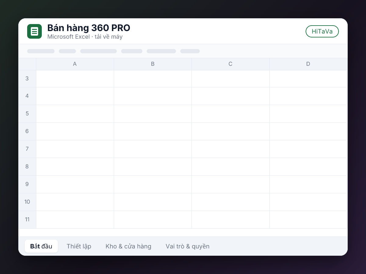 Ảnh xem trước: Bán hàng 360 PRO — bán tại quầy, mã vạch, kho, công nợ, đại lý trên Google Sheets