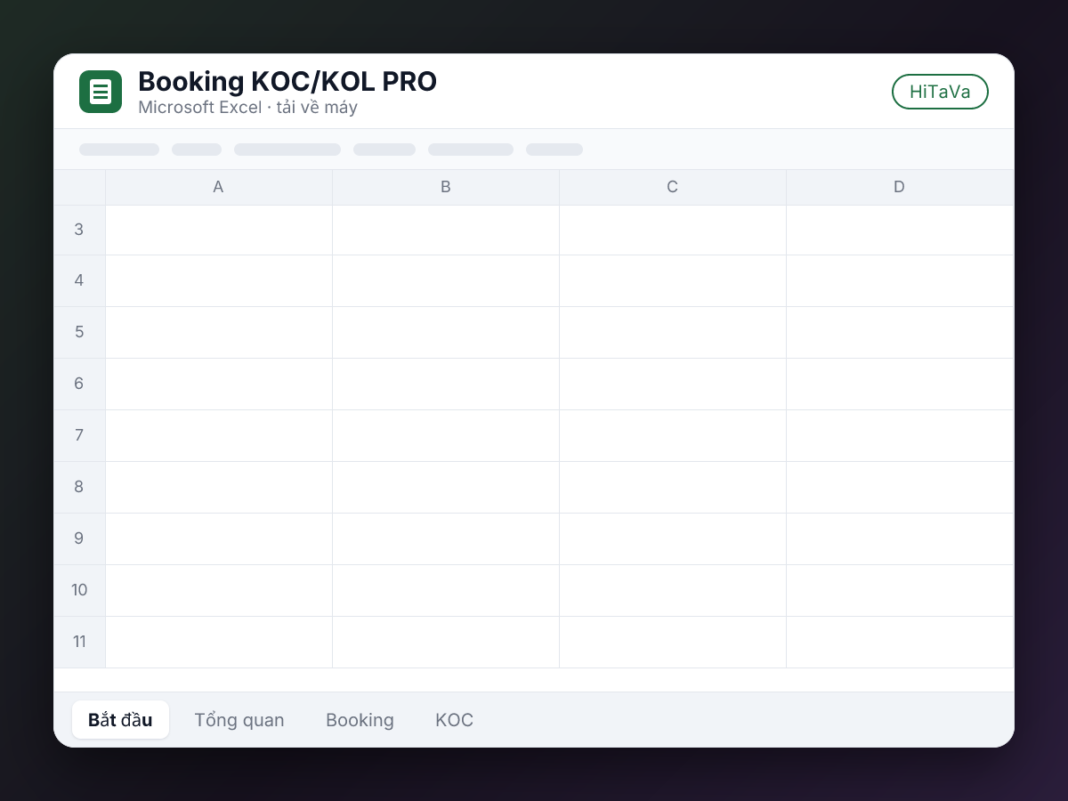 Ảnh xem trước: Booking KOC/KOL PRO — quản lý booking KOC, thanh toán, thuế, hợp đồng, đo hiệu quả trên Google Sheets